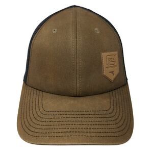 GLOCK Perfection Snapback Trucker Hat Brown One Size Adjustable Mesh Back